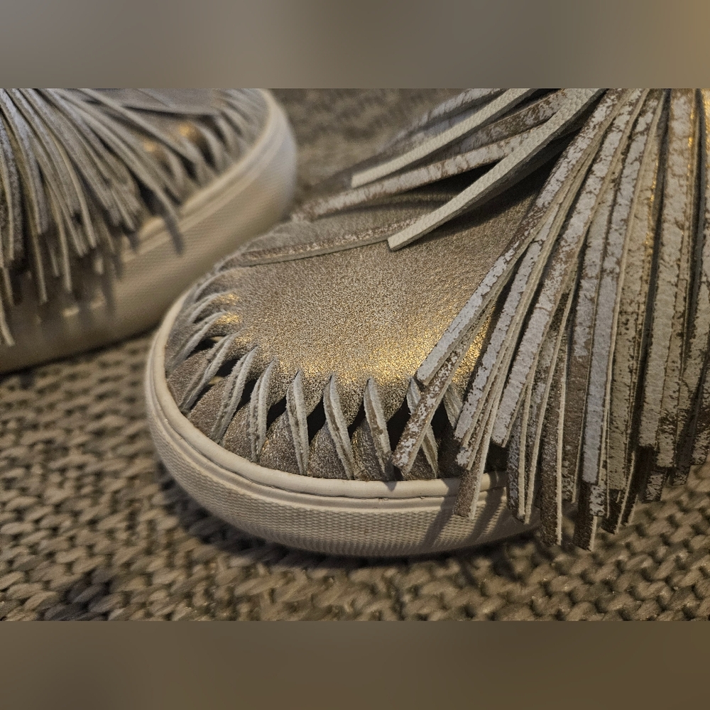 J/Slides Bronze Metallic Leather Aria Shoes. 6 - Picture 6 of 7